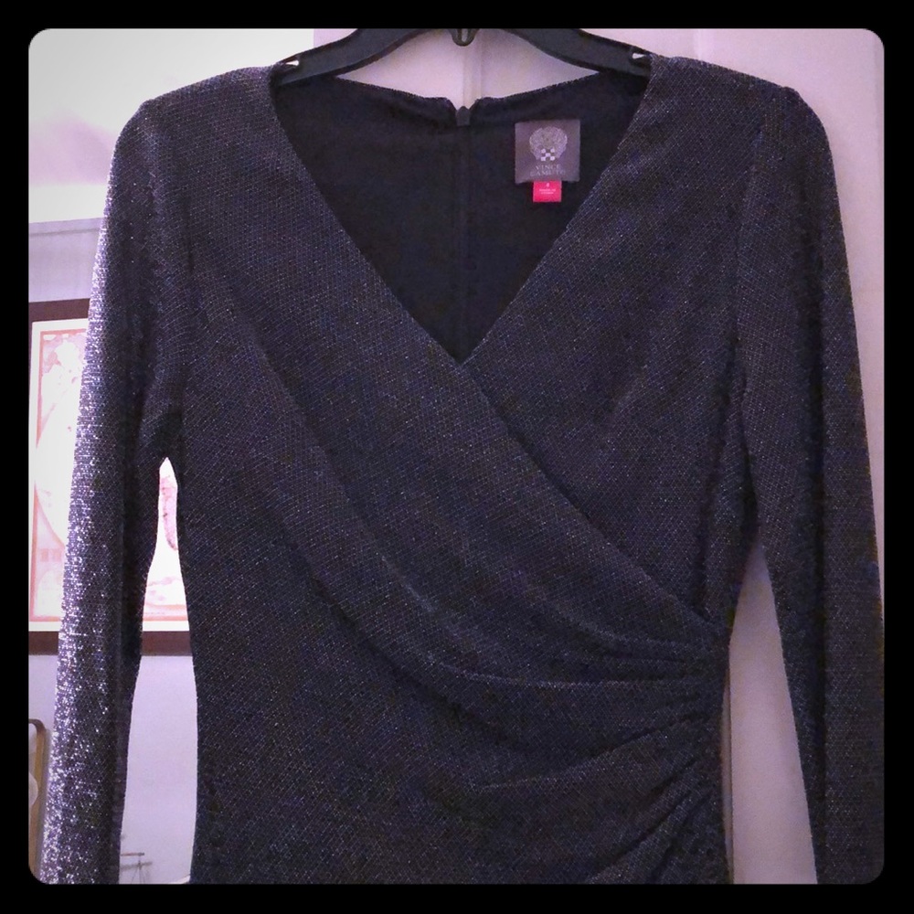 BLACK Gown with Silvery Sparkle Vince Camuto long dress